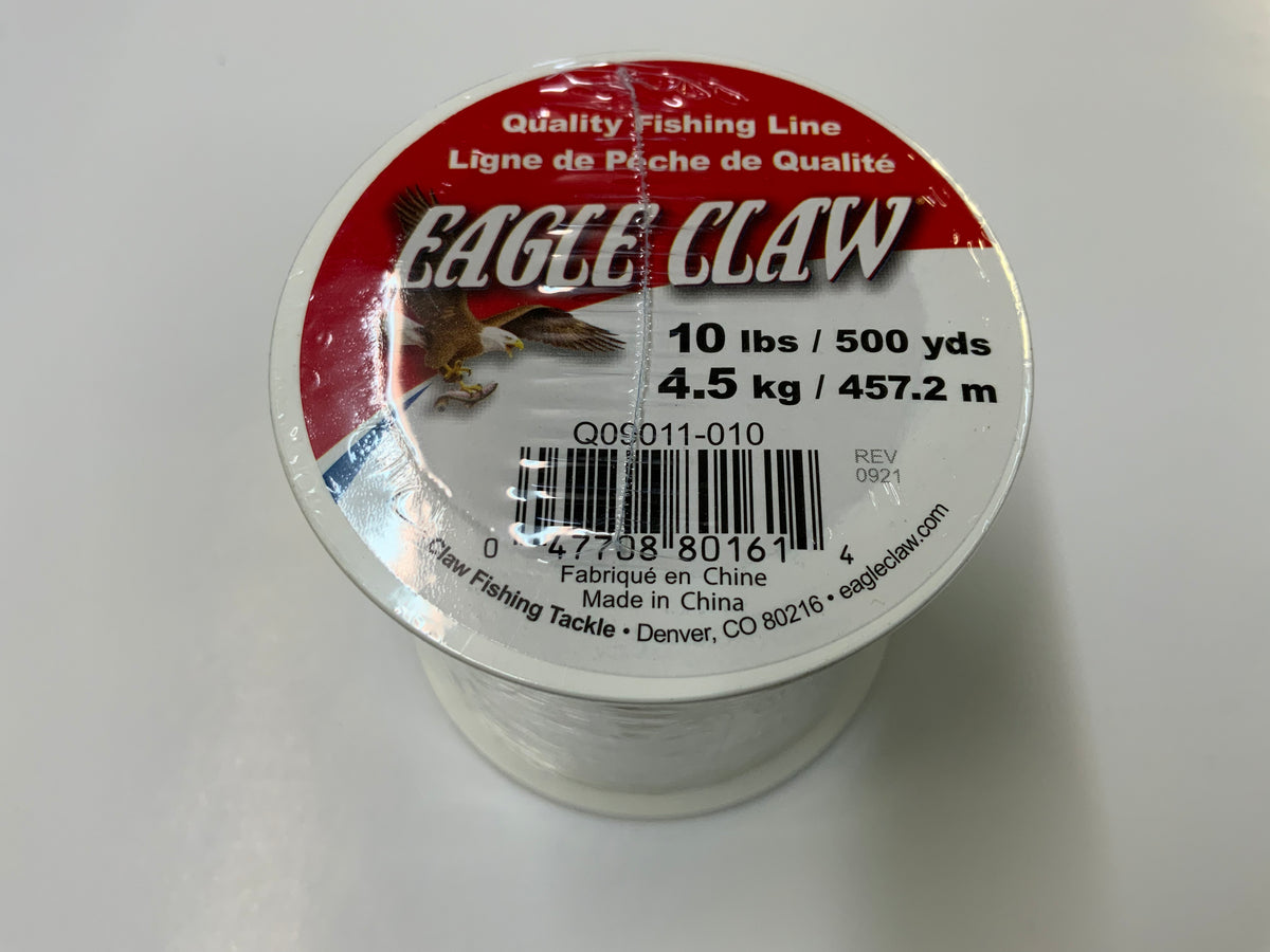 09011-010 Eagle Claw Classic Monofillament Clear 500 Yard of 10 LB Fishing  Line for sale online