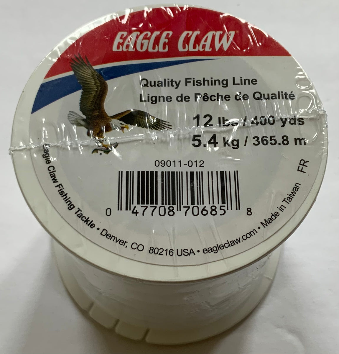 2 spools Eagle Claw 20lb 600yds Premium Fishing Line Monofilament Clear