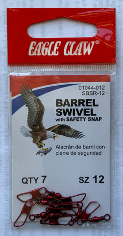 Barrel Swivel w/ Safety Snap Red - Eagle Claw