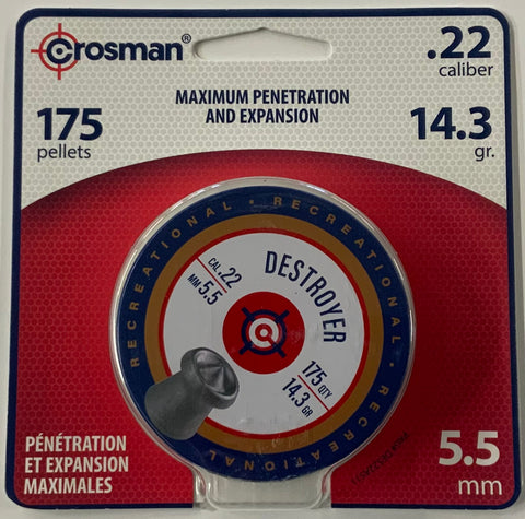 Crosman .22 cal Destroyer Pellet  175 ct.