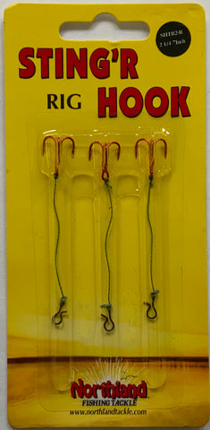 Northland Fishing tackle: size 3 Slip-On Sting'R Hook Red 3 pack